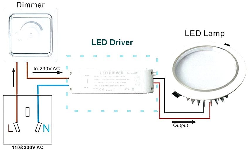 Схема підключення диммера для світильника зі світлодіодною лампою