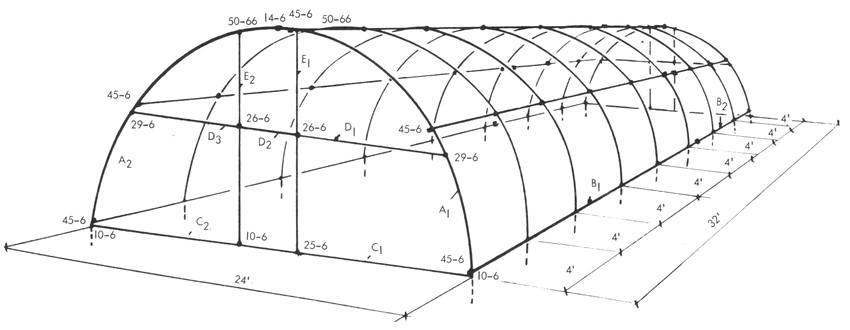 Креслення теплиці арочного типу