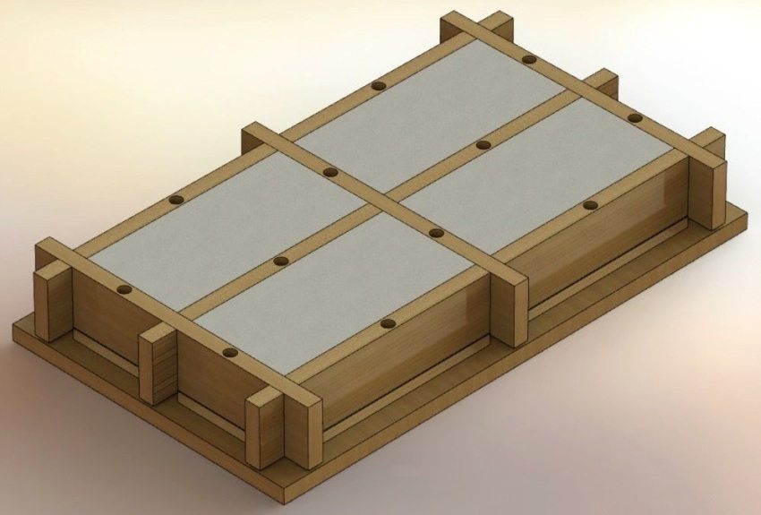 Малюнок 6. Заливання бетонної суміші в дерев'яну форму