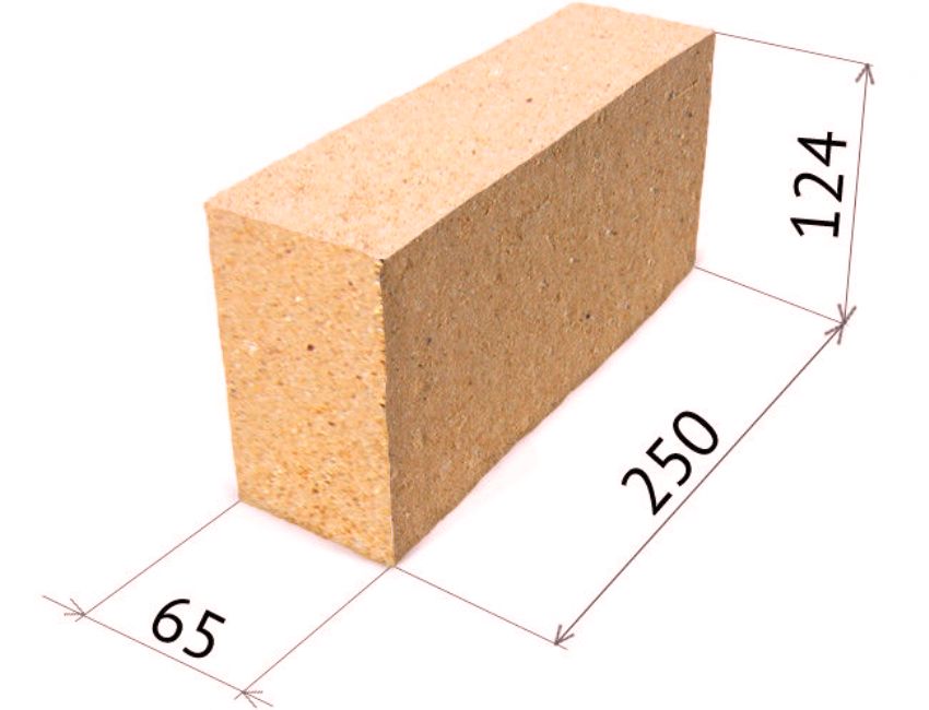 Розміри вогнетривкої шамотної (пічного) цегли